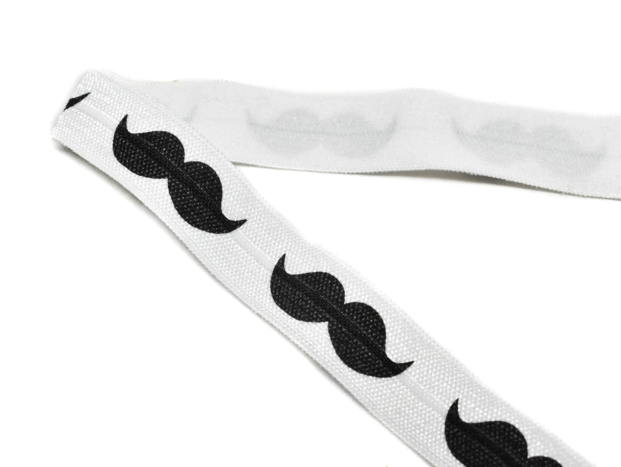 Fold-Over Elastic Mustache Print 0.63"