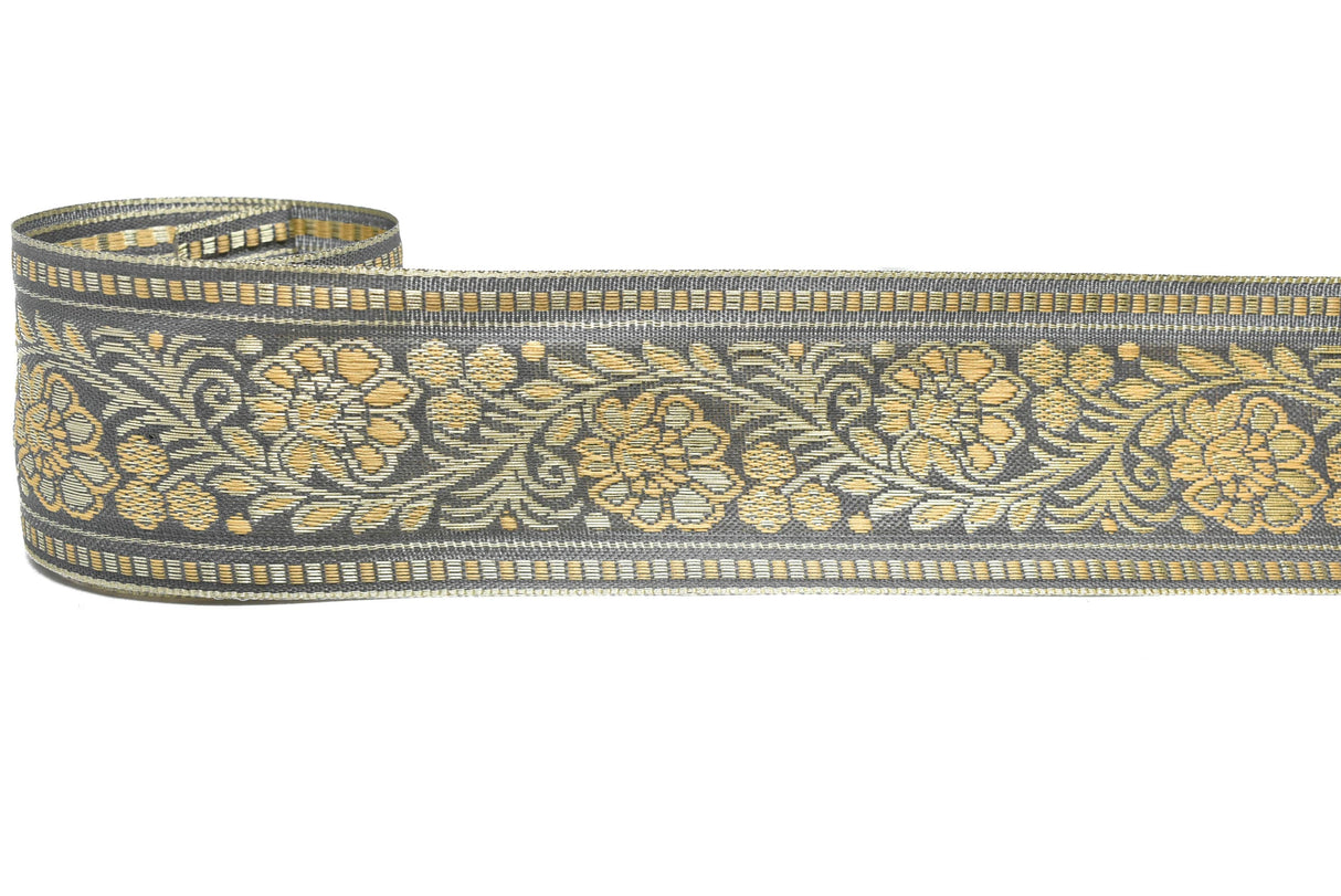 Floral Jacquard Ribbon 2.25" Indian Style Trim