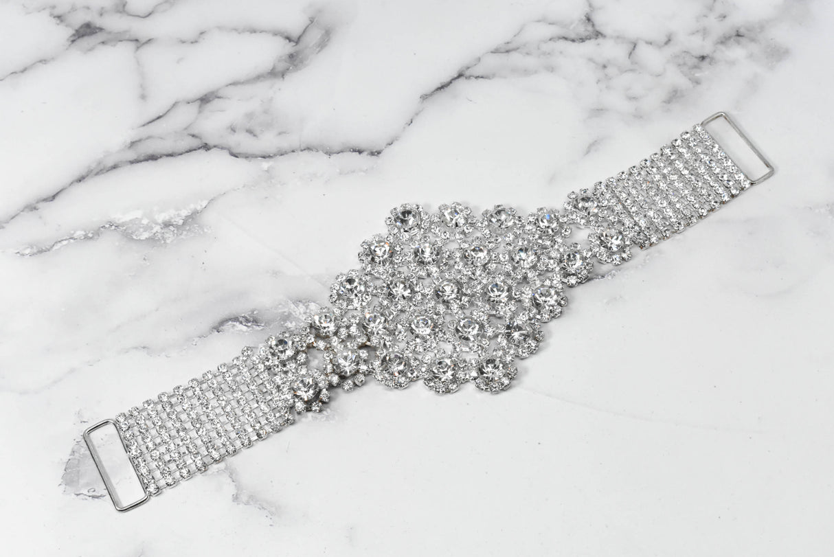 Floral Rhinestone Buckle Connector