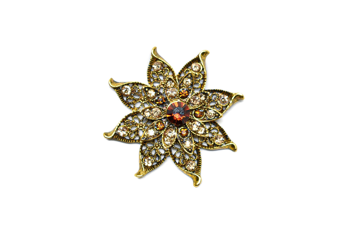 Rhinestone Floral Star Piece 2.5"