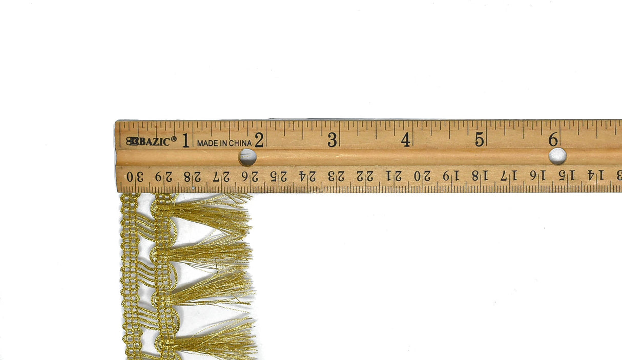 Fringe Trim Metallic Gold 1.75"