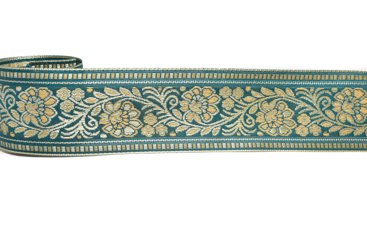 Floral Jacquard Ribbon 2.25" Indian Style Trim