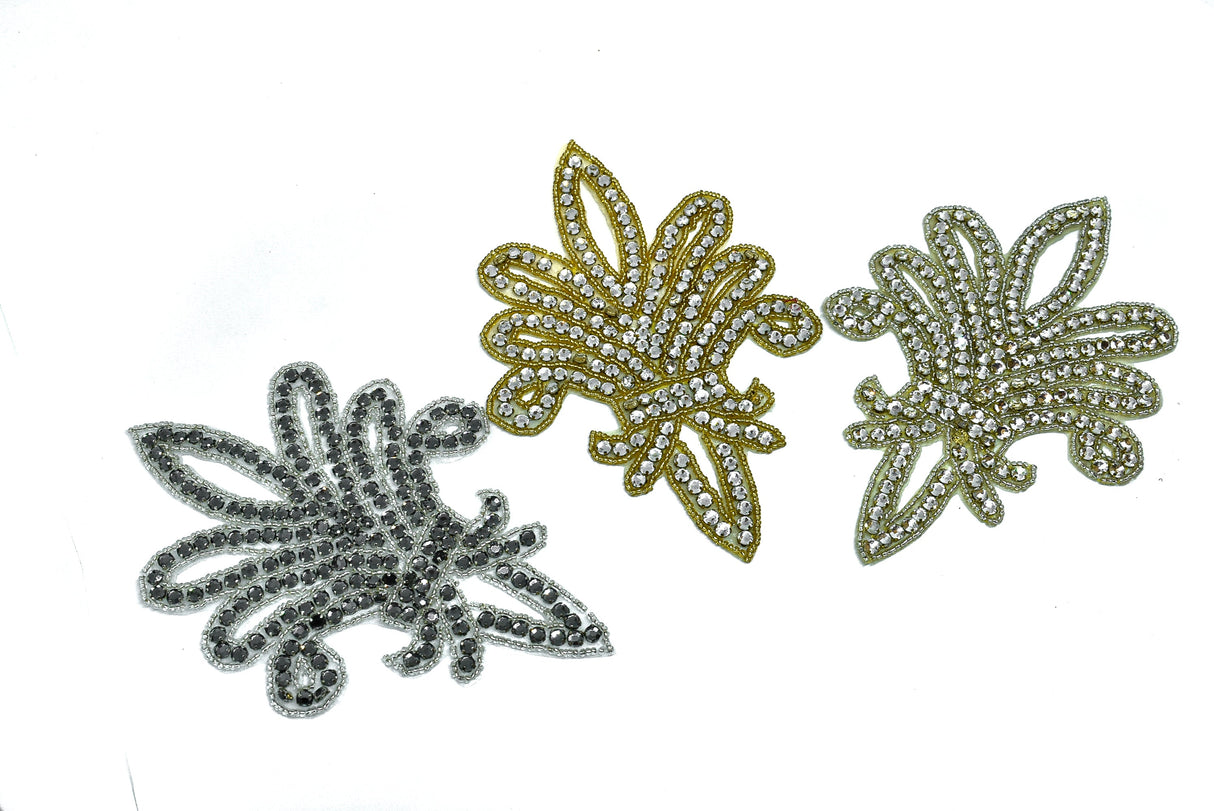Rhinestone Fleur-de-Lis Iron-On Patch