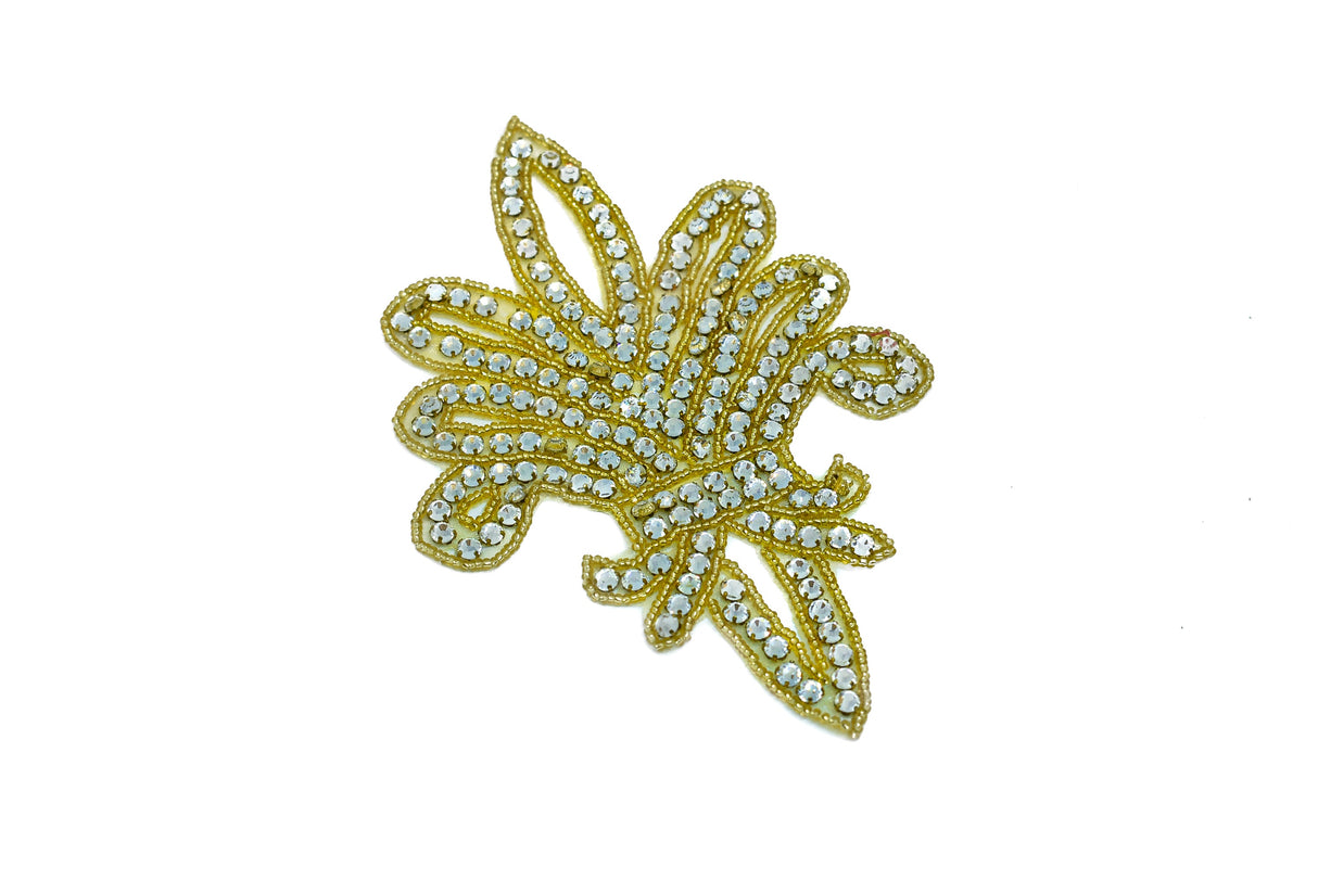 Rhinestone Fleur-de-Lis Iron-On Patch