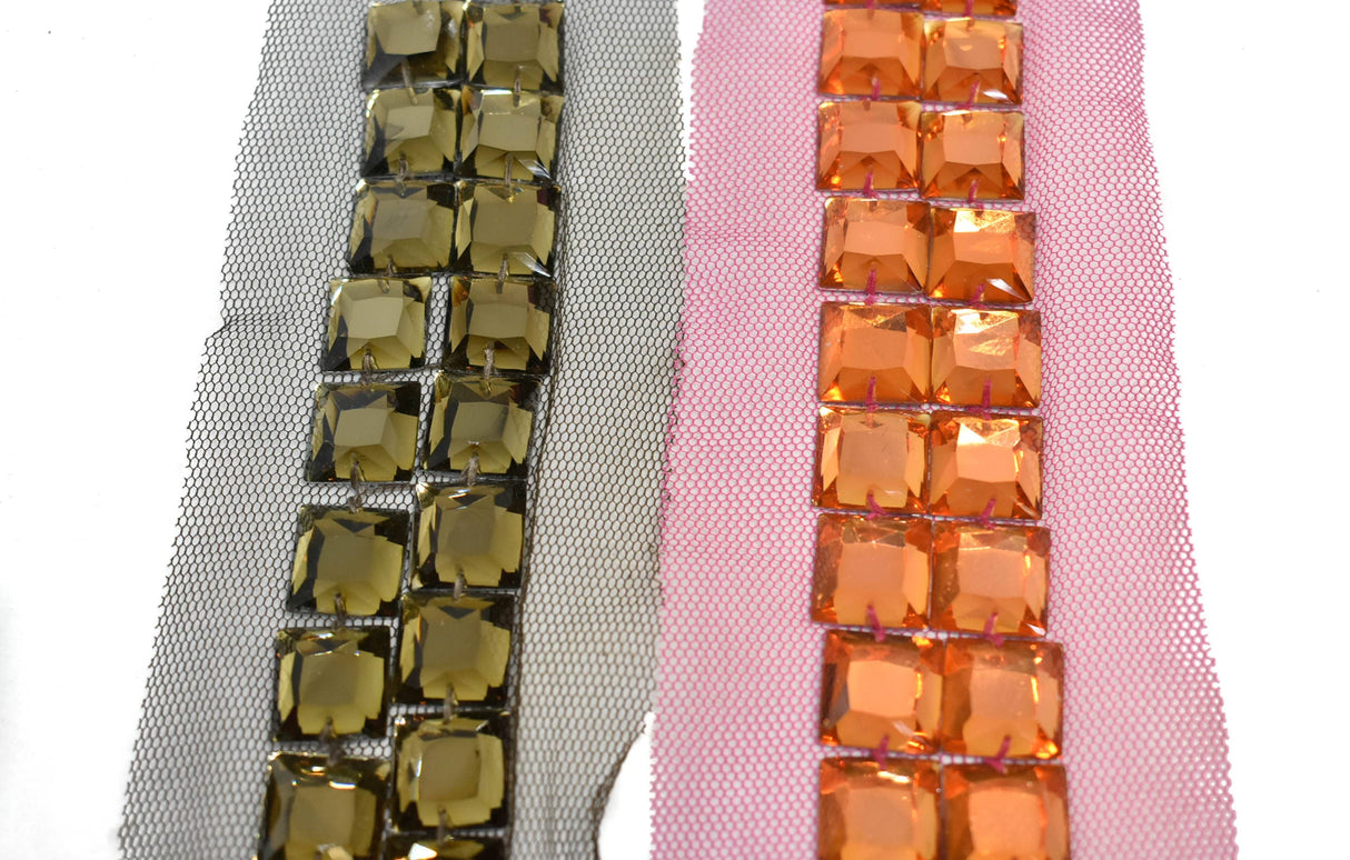 Rhinestone Trim with Net Lace 2.75"