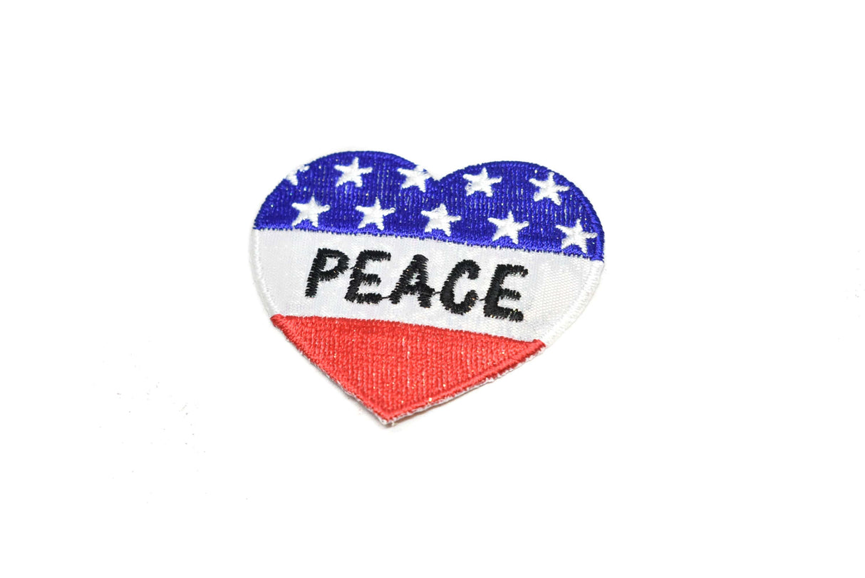 Embroidered Patch Heart-Shaped Patriotic Peace