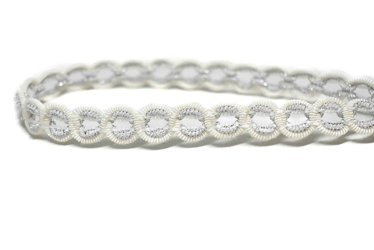Gimp Trim White Silver Metallic 1/2"