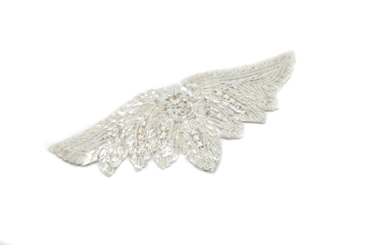 Beaded Rhinestone Angel Wing Applique