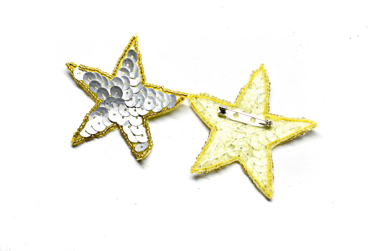 Sequins Beaded Star Patch Pin
