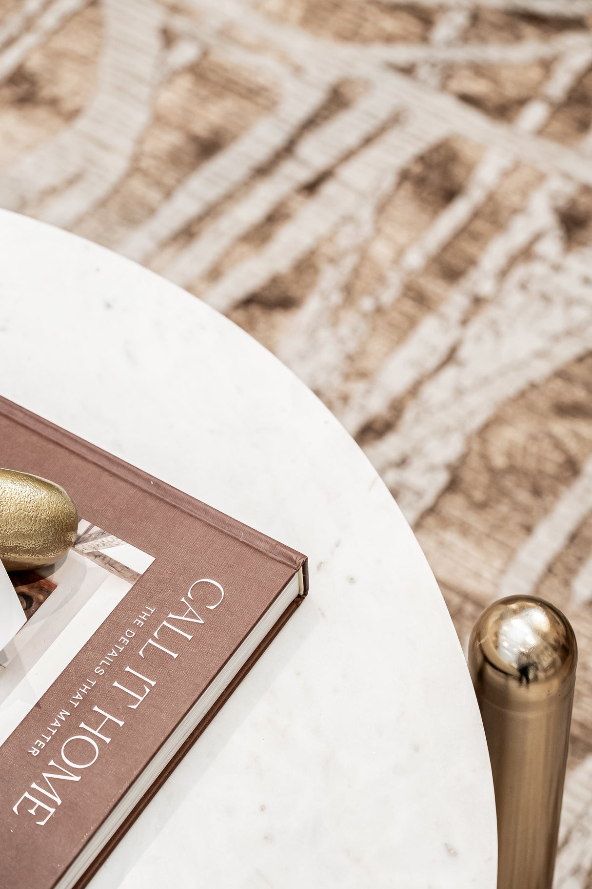 KAI 209 Polyester Fabric - Cream Rug With Subtle Bronze Abstract Design, Machine Made, Cotton Backing (3 Sizes)