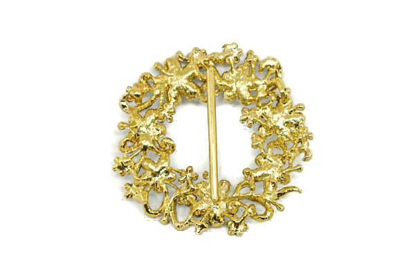 Gold Floral Wreath Ribbon Slider 3x3