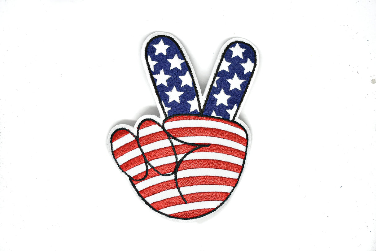 Applique Patch American Flag Peace Sign