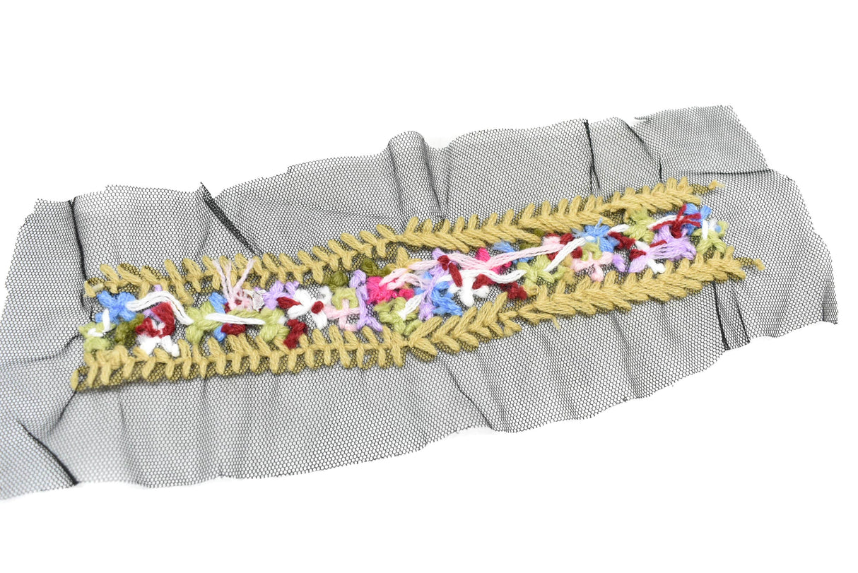 Embroidered Floral Mesh Lace Applique