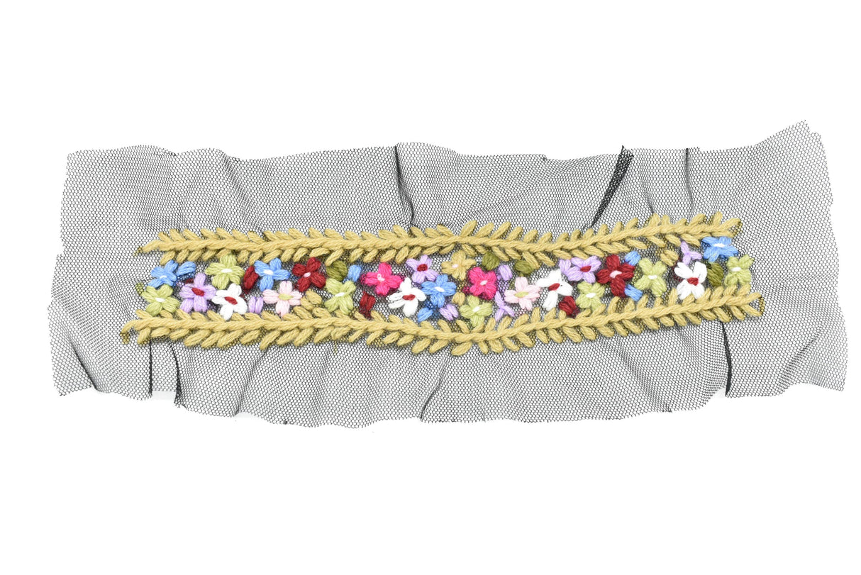 Embroidered Floral Mesh Lace Applique