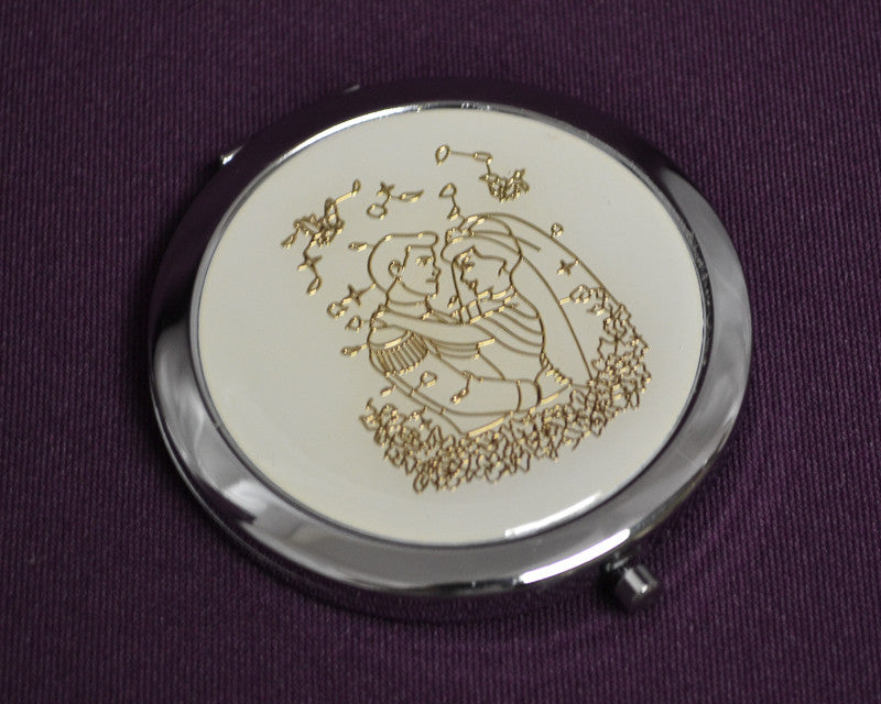Silver Wedding Compact Mirror 12 Compact Hand Mirrors