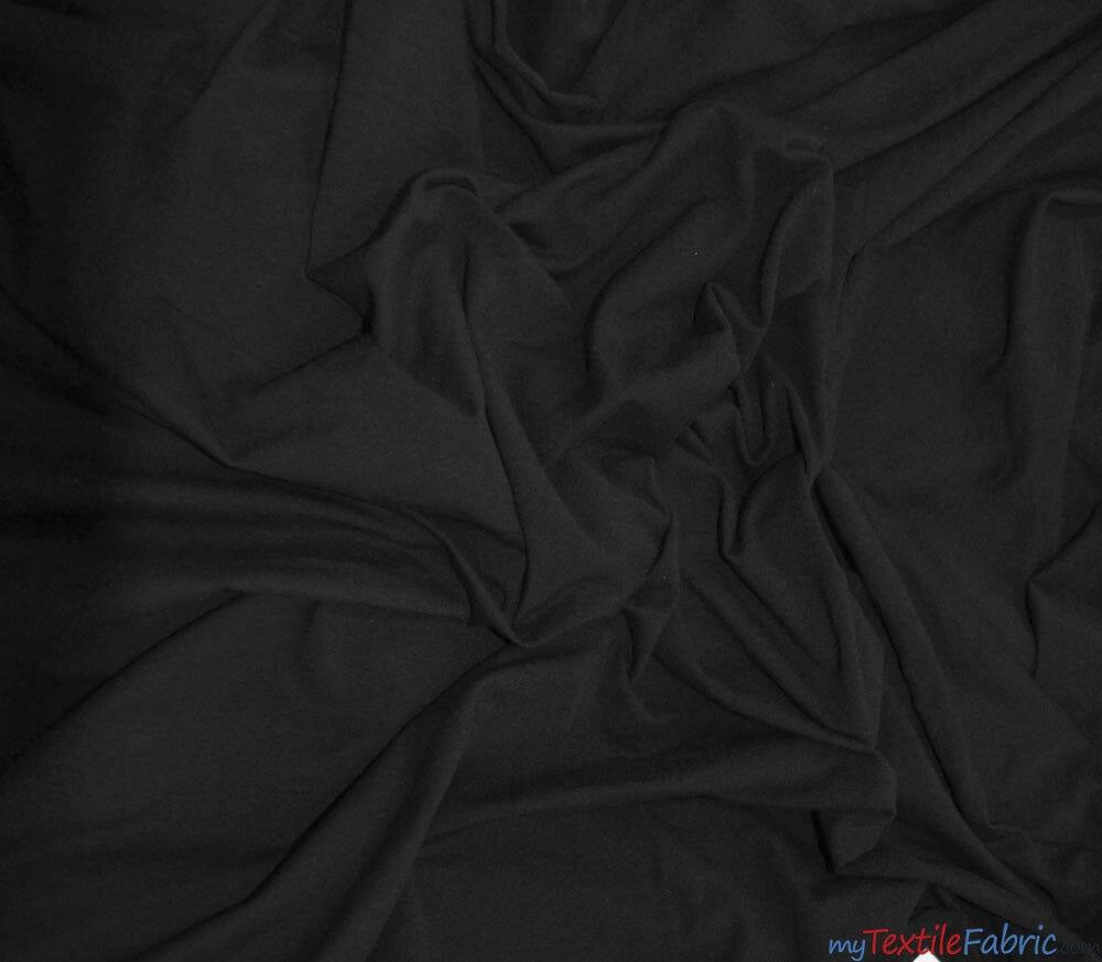 Cotton Spandex Jersey Cotton Spandex Fabric - White And Black, 60" Wide (1 Yard)