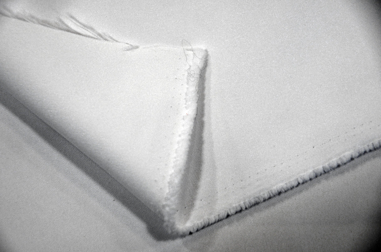 Japanese Matte Satin Peau De Soie Polyester Fabric - White Solid, 58/60" Width (1 Yard)
