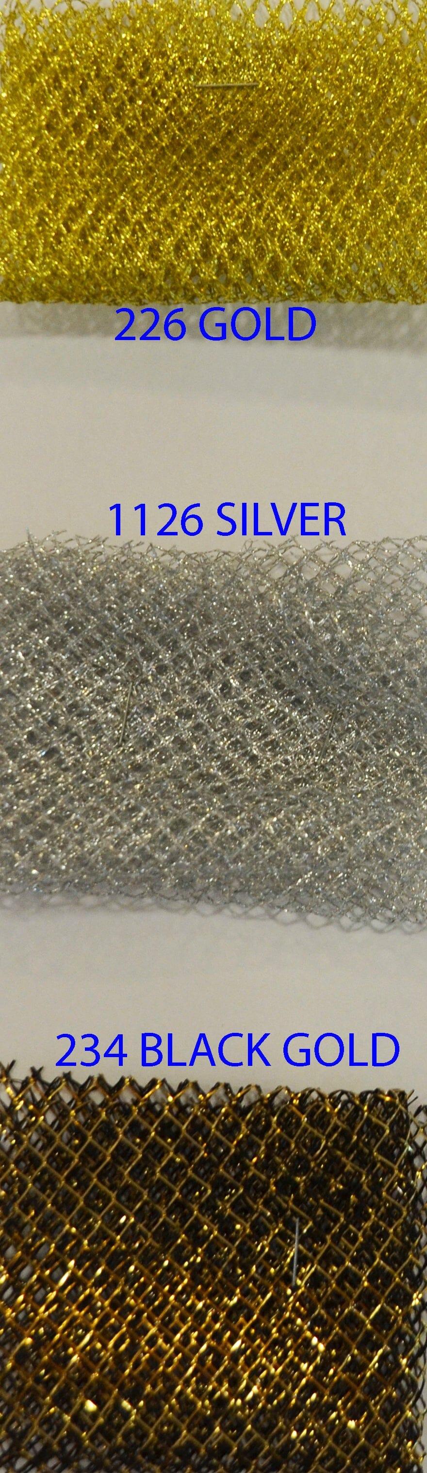 Metallic Lurex Mesh Metallic Net Fabric - Silver Metallic Fish Net, 58" Wide (1 Yard)