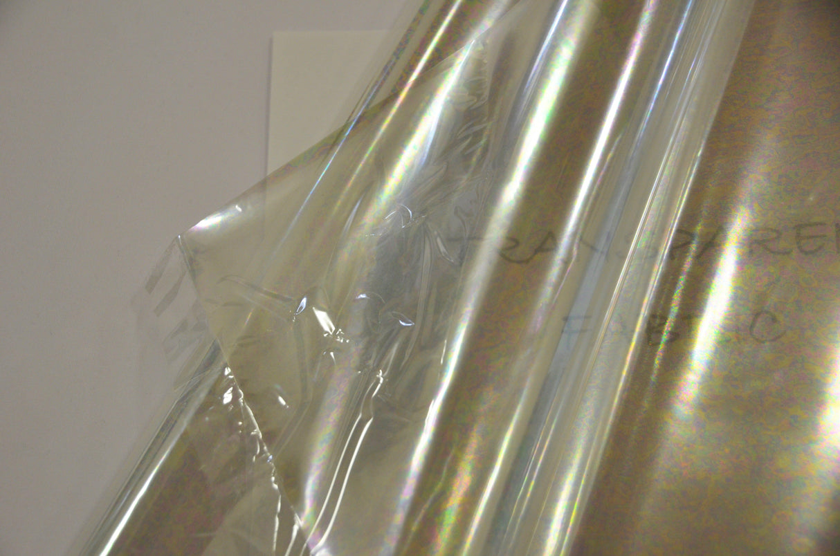 Iridescent Transparent TPU Fabric - Holographic Rainbow, 54" Width (Yards)