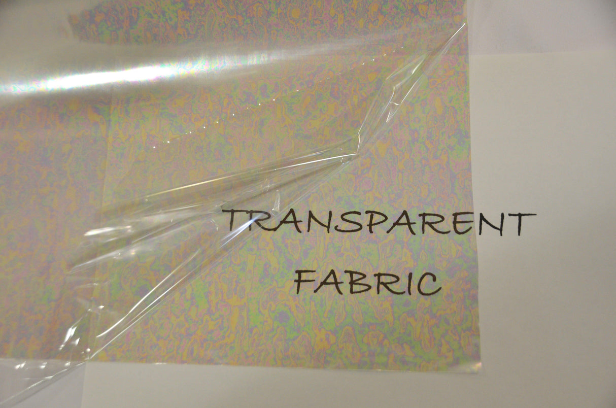 Iridescent Transparent TPU Fabric - Holographic Rainbow, 54" Width (Yards)