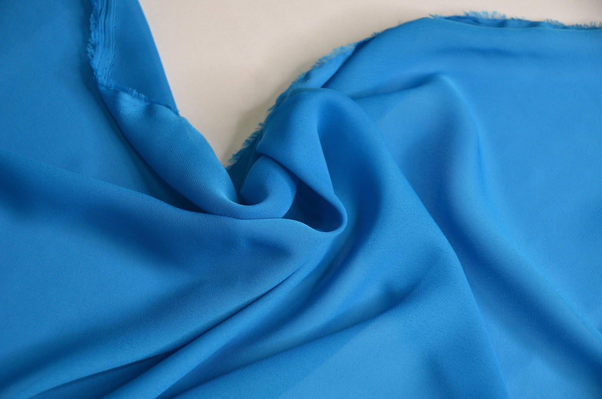 Double Georgette 100 Percent Polyester Fabric - Sheer Crepe Texture, 60" Width, Multiple Colors (1 Yard)