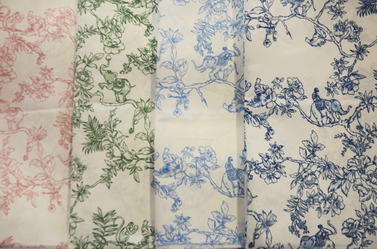 Ben Toile Polyester Fabric - French Toile Print, 58/60" Width, 4 Colors (1 Yard)