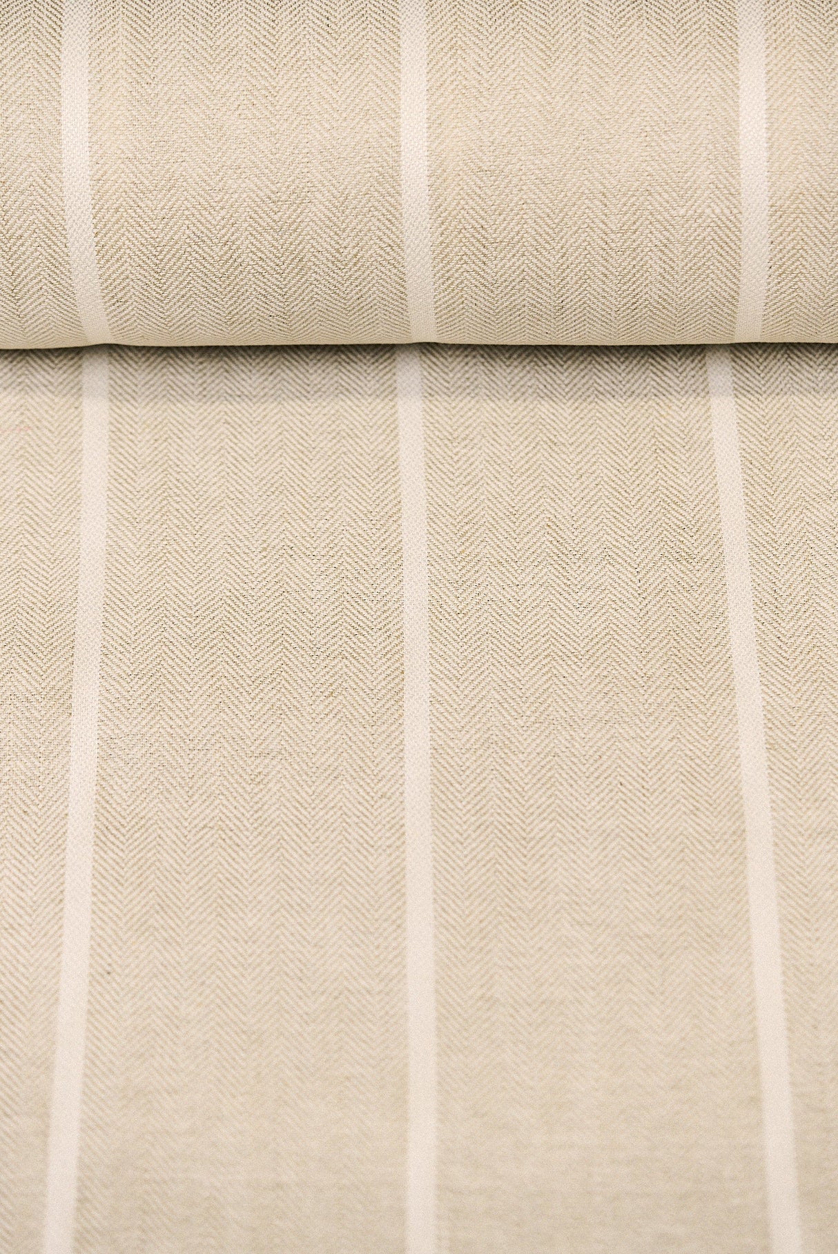 Linen Herringbone Yarn-Dyed Stripe Snow