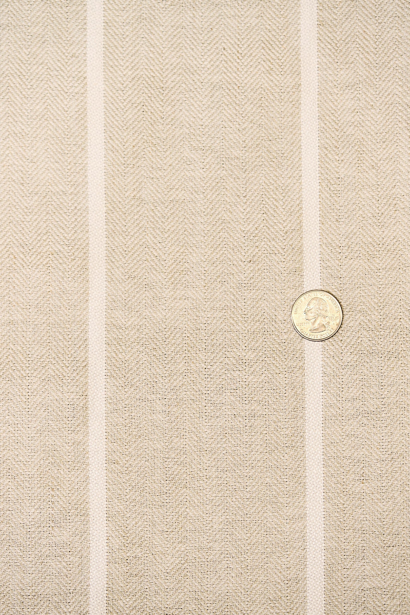 1 Yard Linen Novelty Herringbone Yarn Dyed Stripe Fabric Softened Color Snow 54" Width