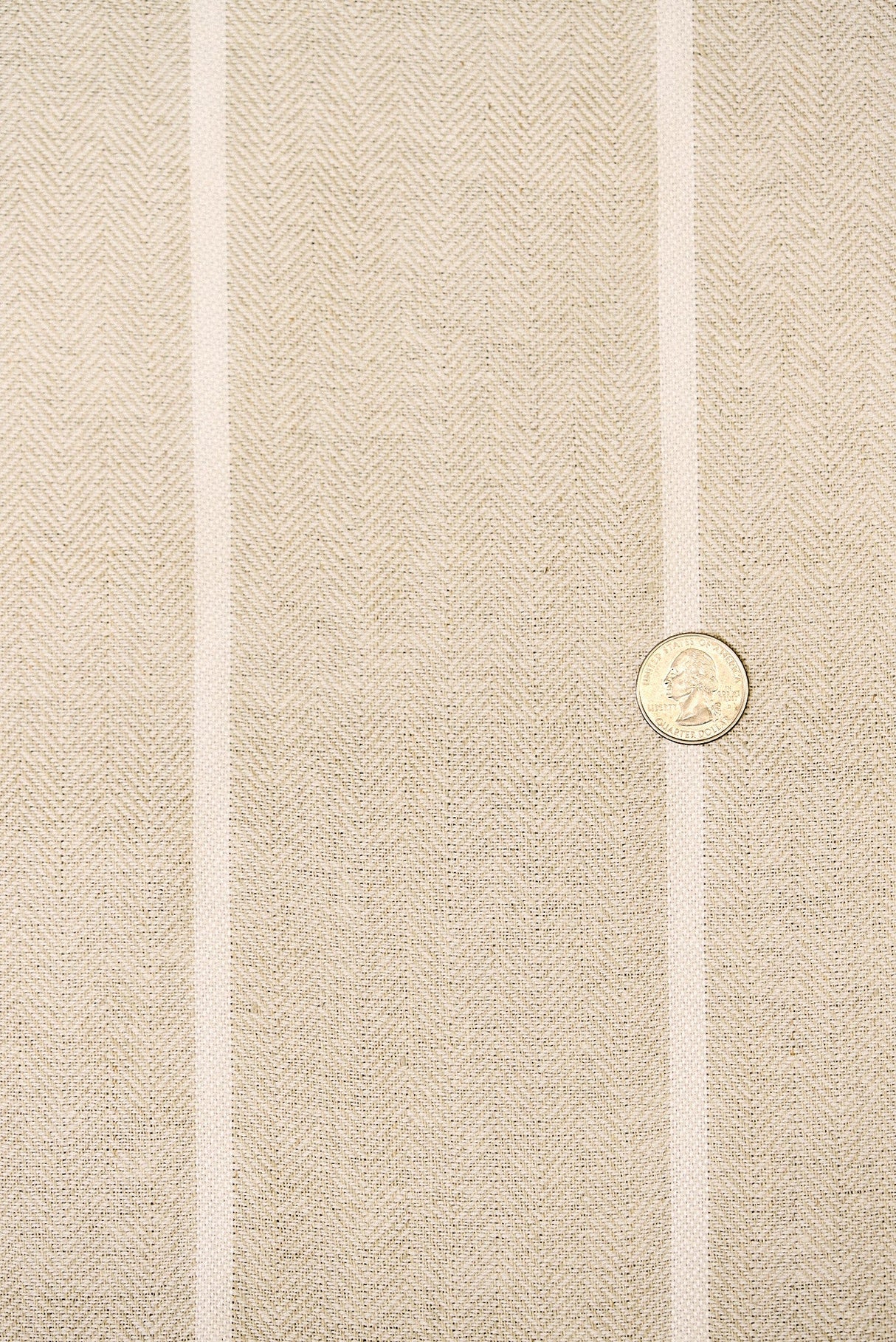 Linen Herringbone Yarn-Dyed Stripe Snow