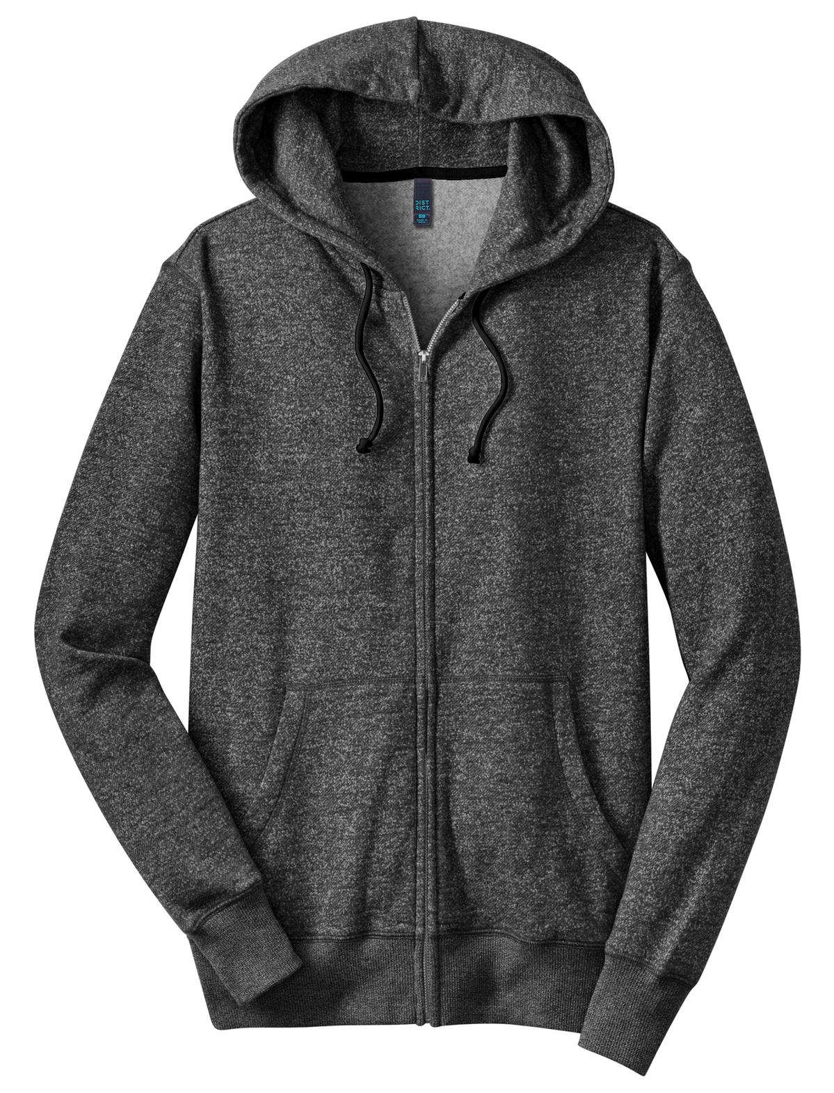 District® - Young Mens Marled Fleece Full-Zip Hoodie