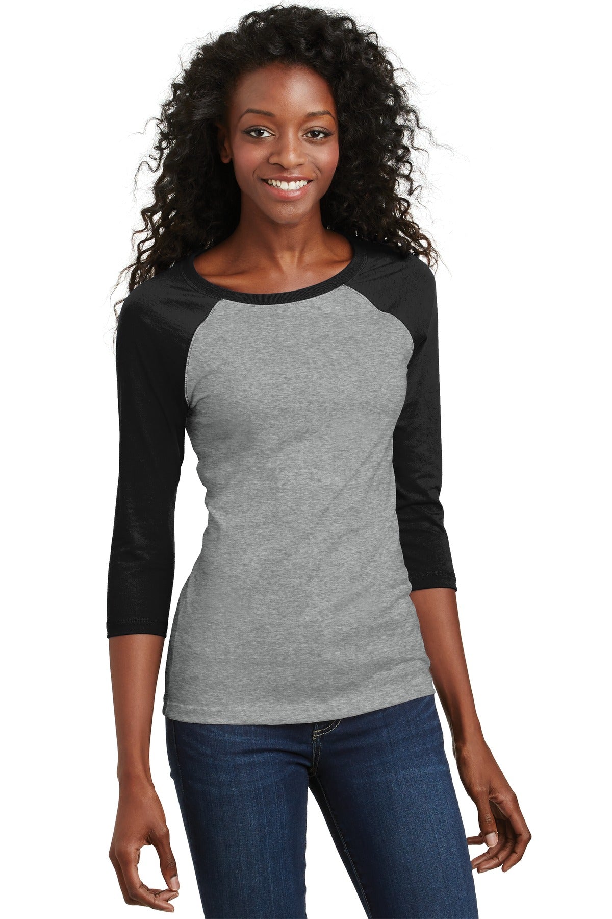 District® - Juniors 50/50 3/4-Sleeve Raglan Tee