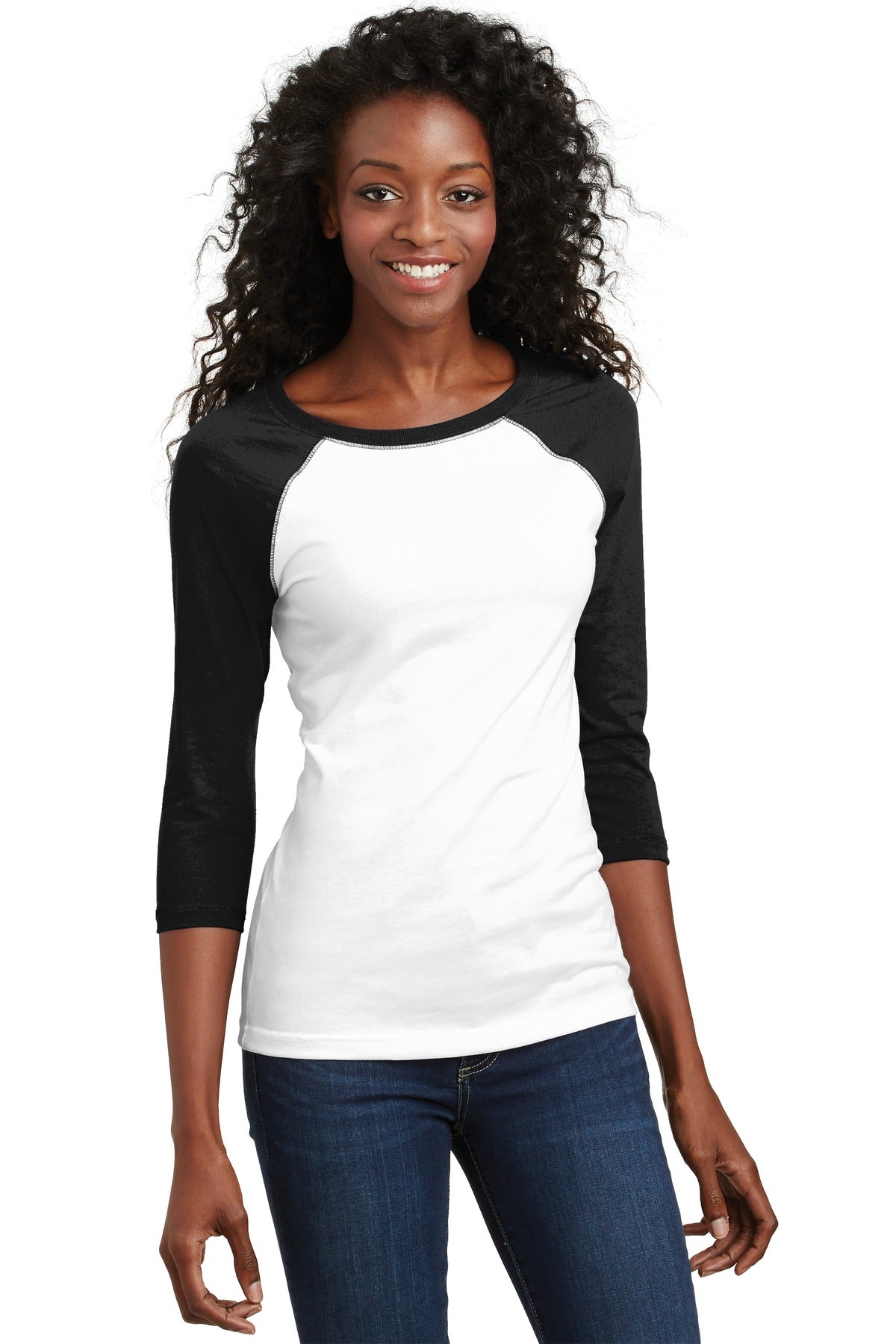 District® - Juniors 50/50 3/4-Sleeve Raglan Tee