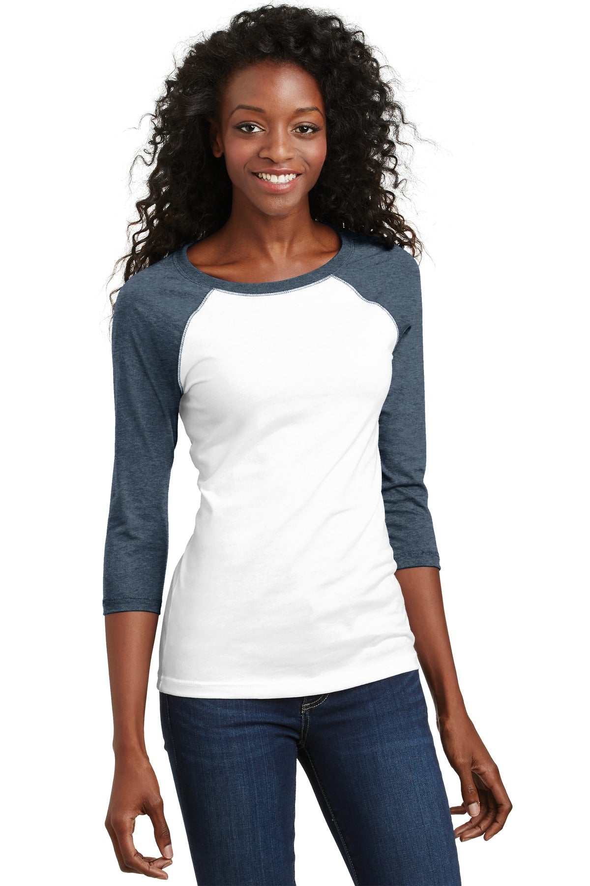 District® - Juniors 50/50 3/4-Sleeve Raglan Tee