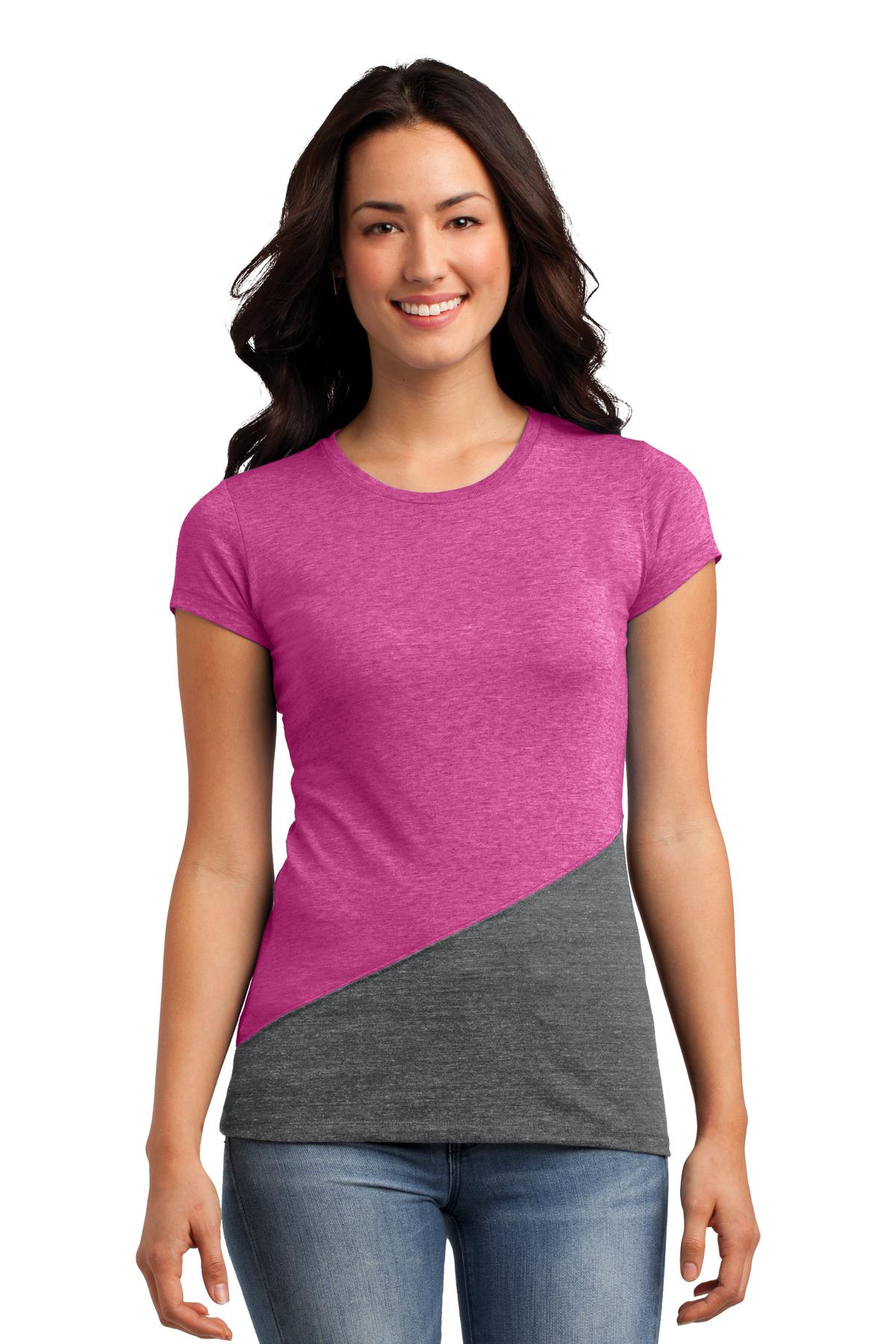 District® Juniors Tri-Blend Pieced Crewneck Tee