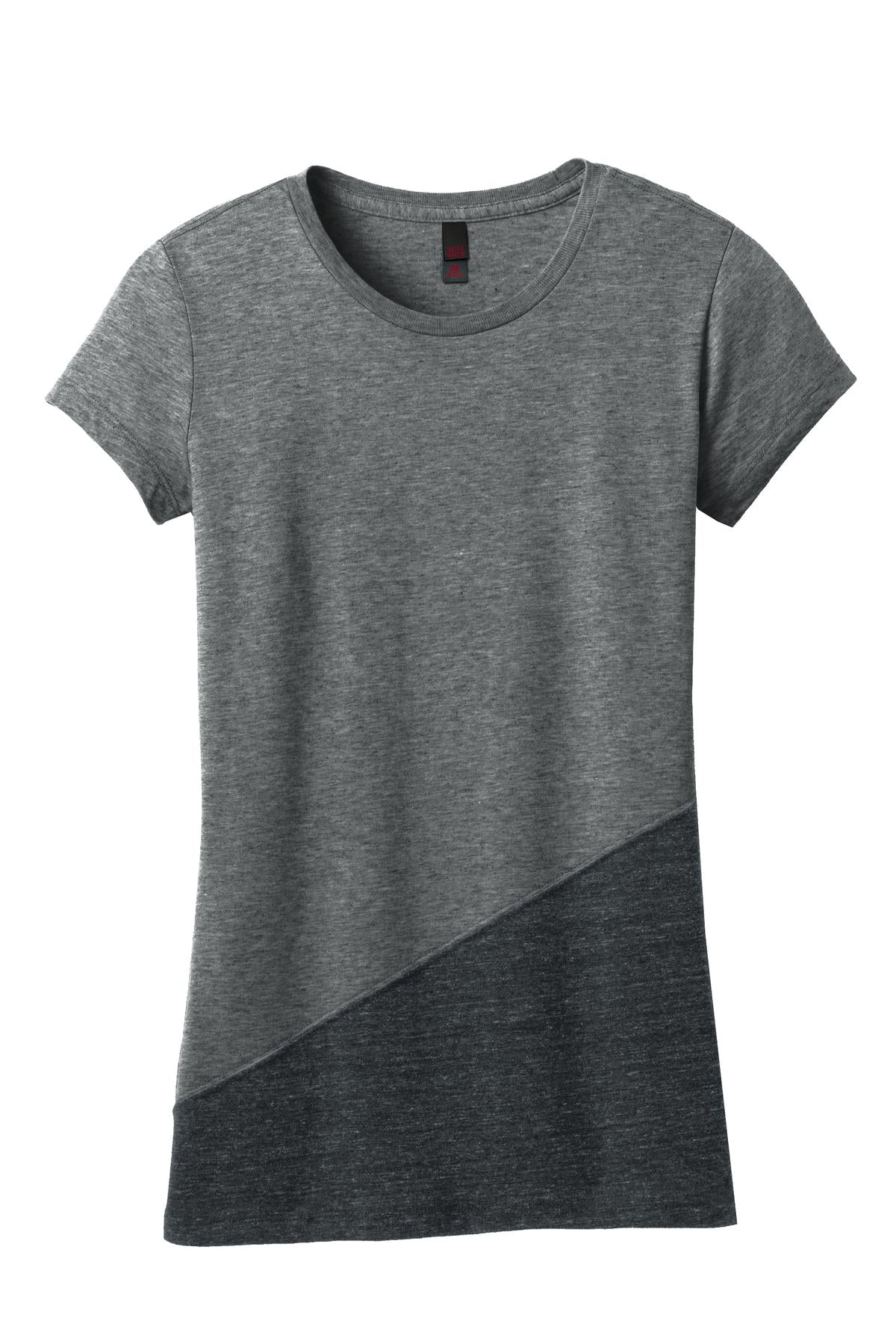 District® Juniors Tri-Blend Pieced Crewneck Tee