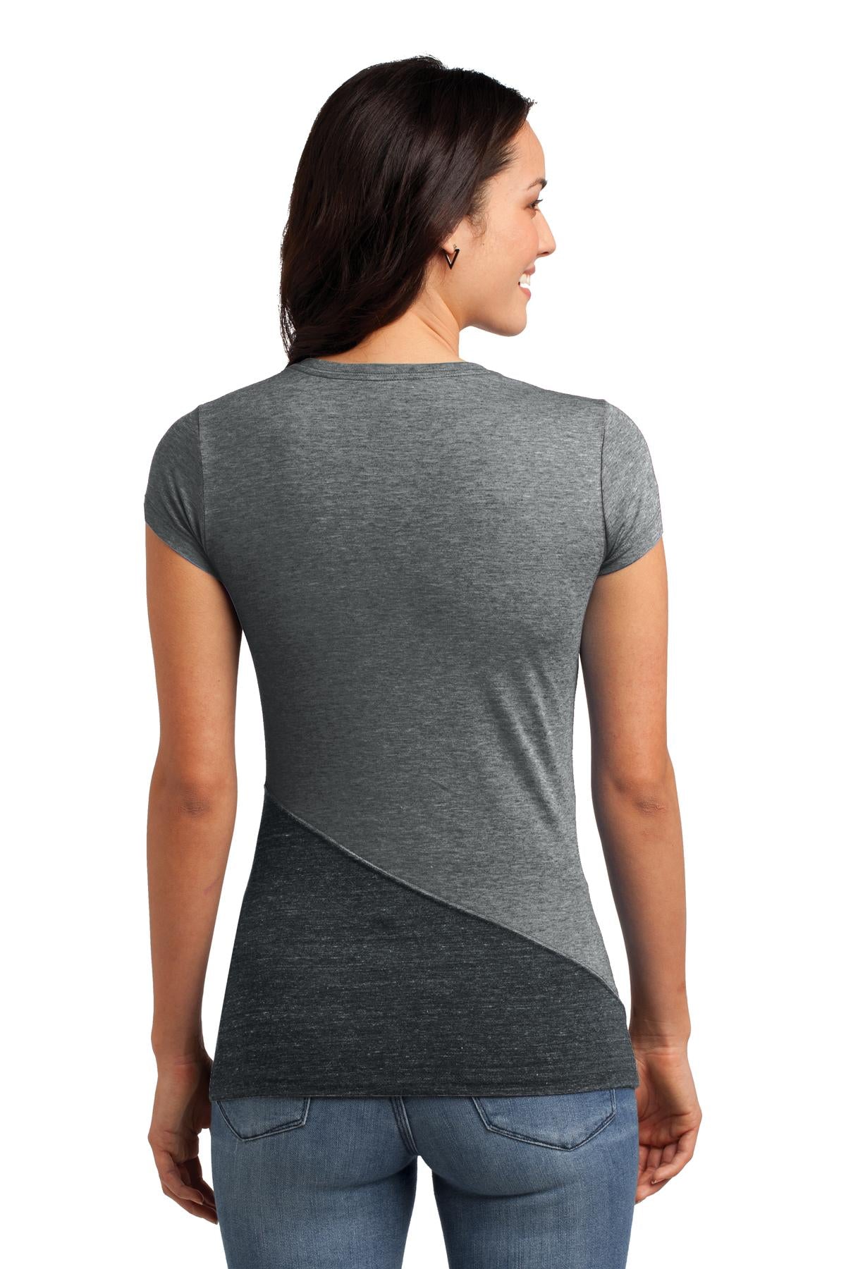 District® Juniors Tri-Blend Pieced Crewneck Tee