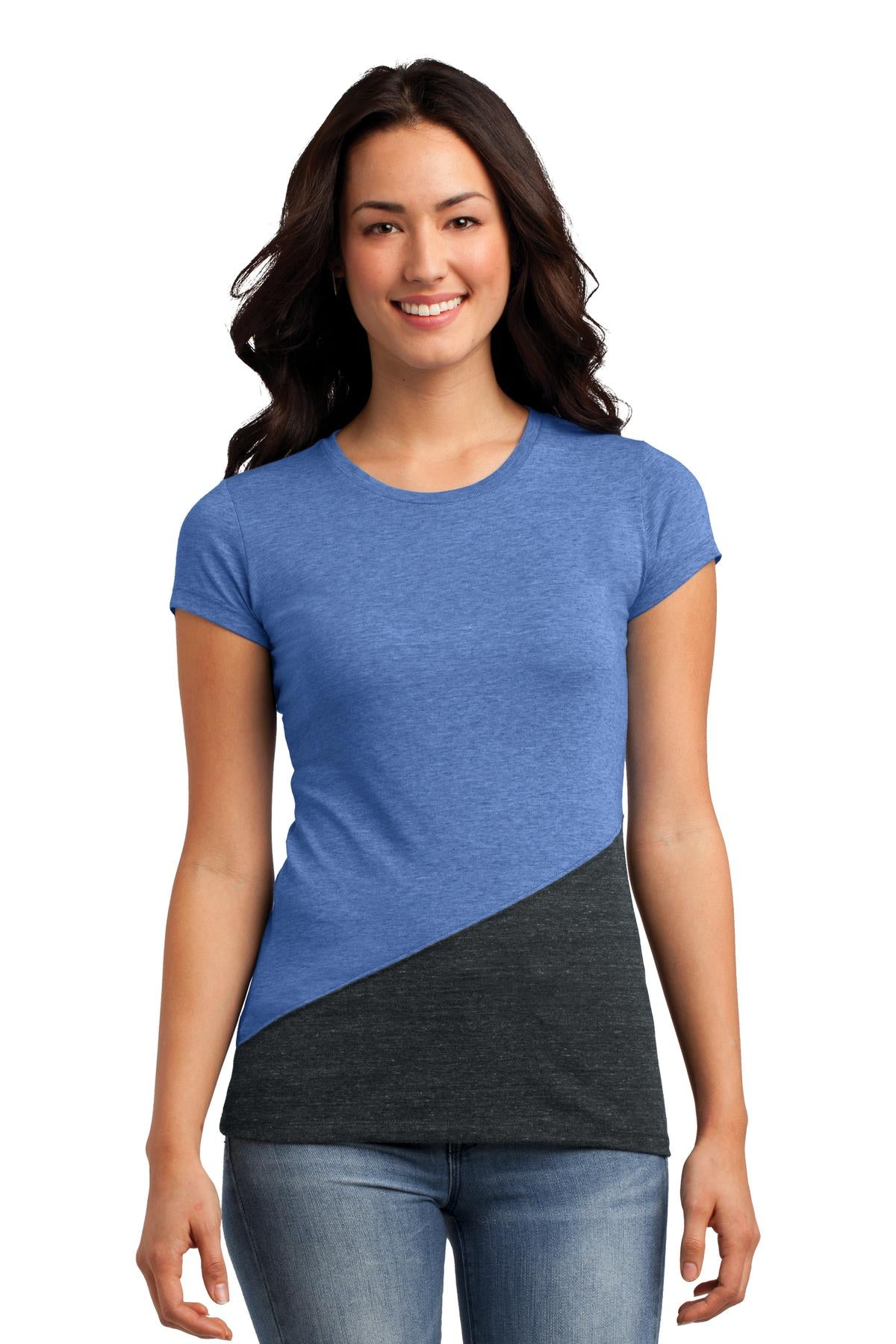 District® Juniors Tri-Blend Pieced Crewneck Tee