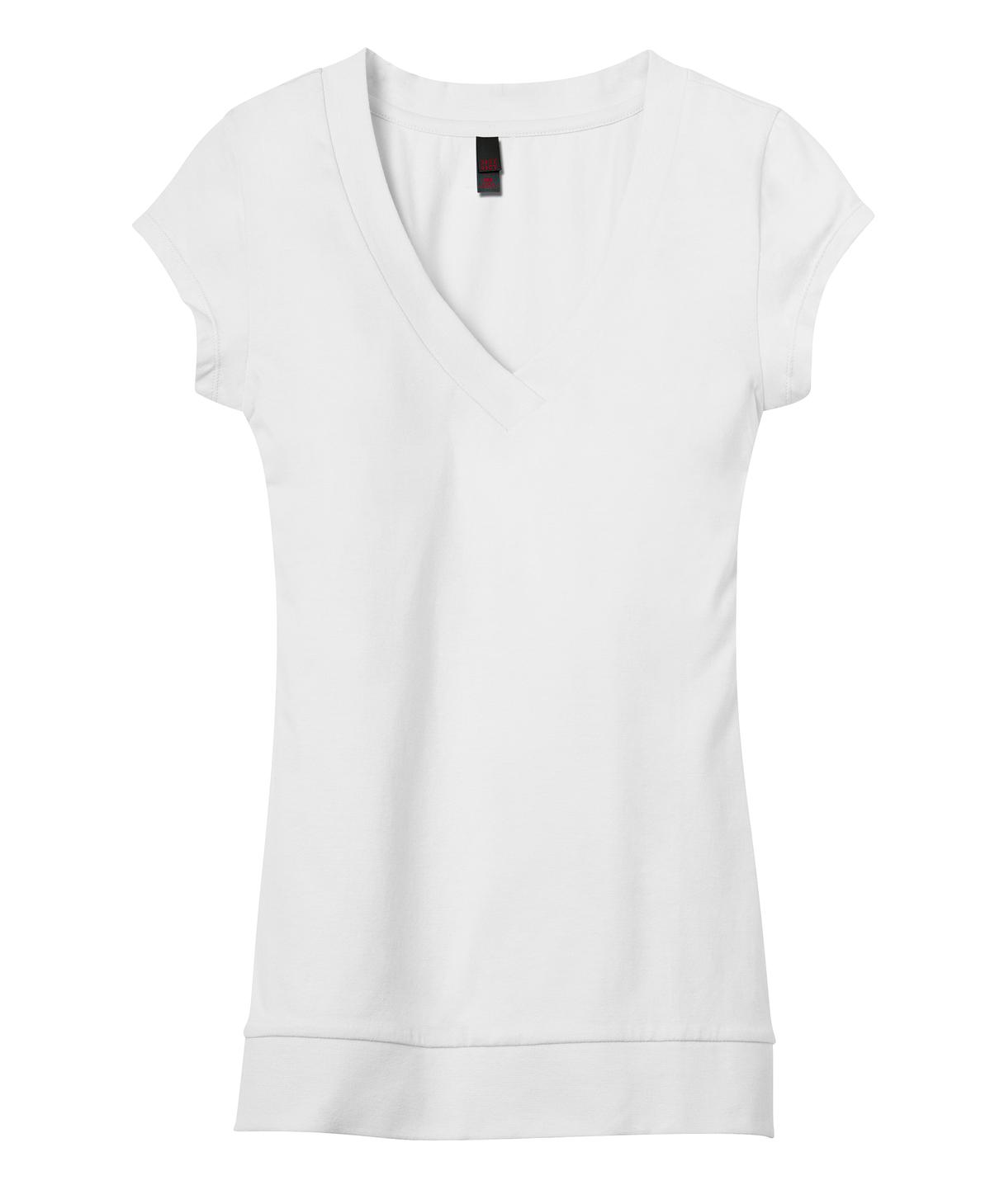District® - Juniors Cotton/Spandex Banded V-Neck Tee