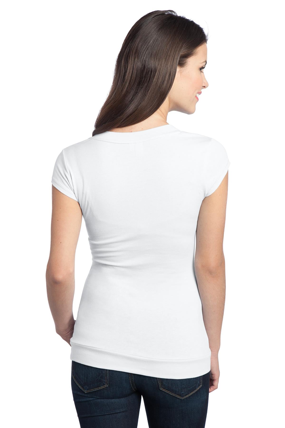 District® - Juniors Cotton/Spandex Banded V-Neck Tee