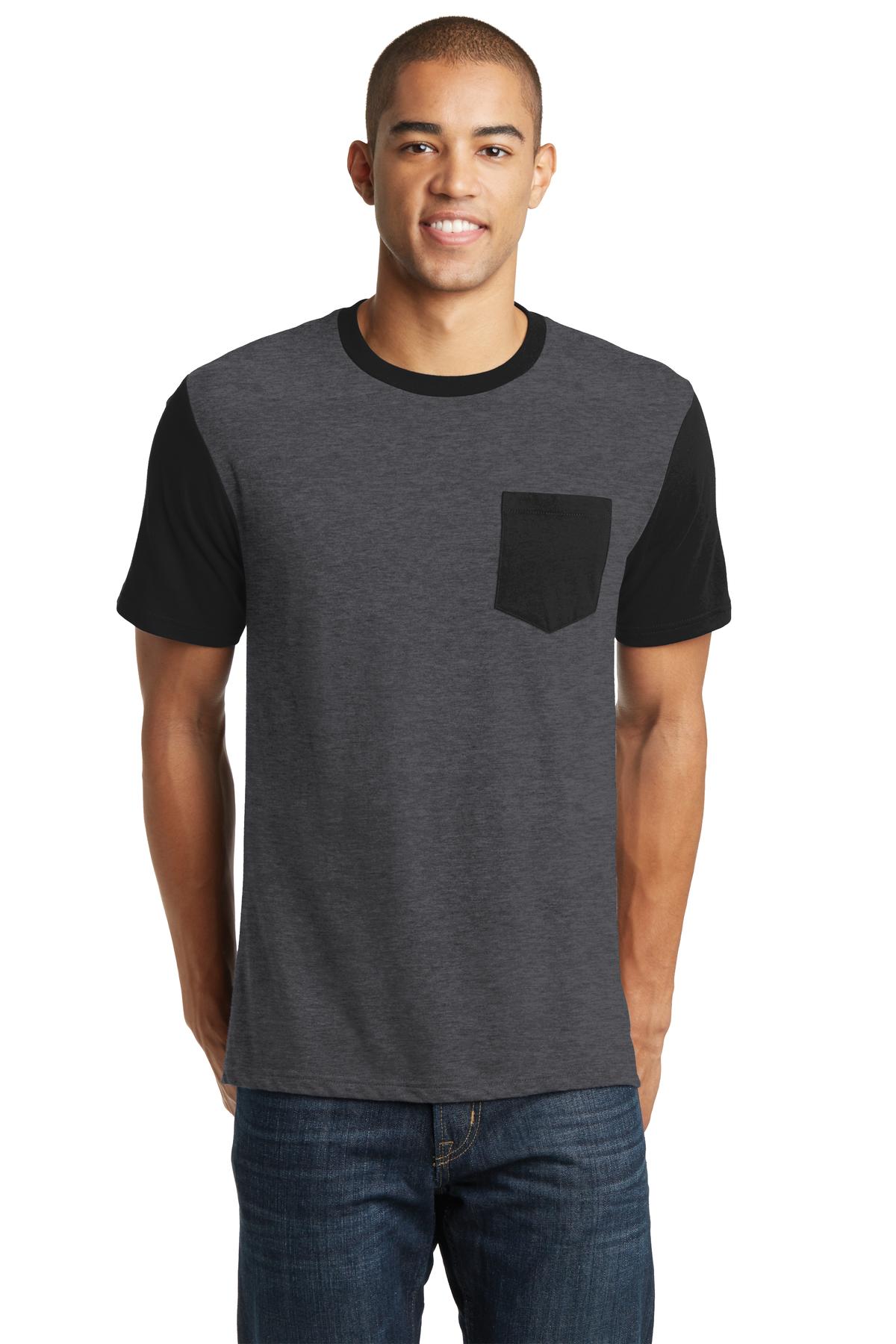 District® Young Mens Very Important Tee® with Contrast Sleeves and Pocket