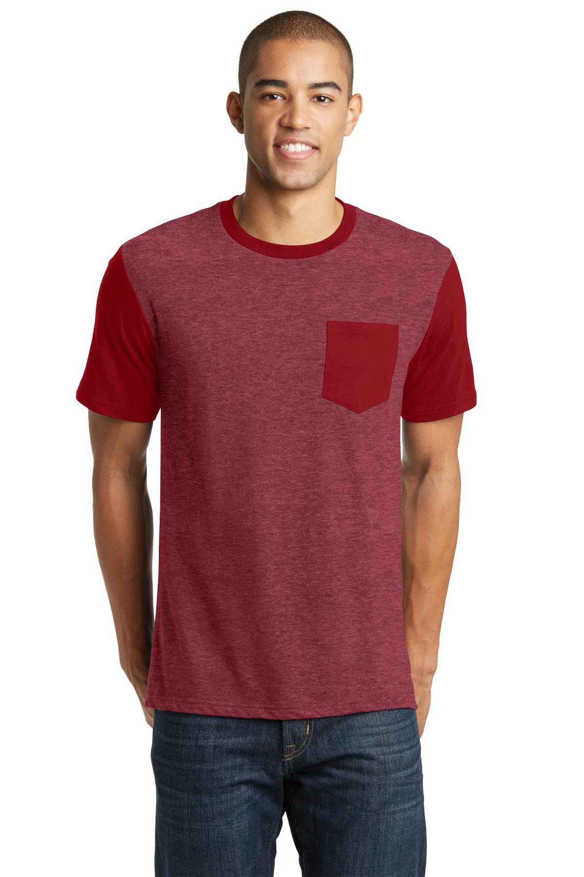District® Young Mens Very Important Tee® with Contrast Sleeves and Pocket