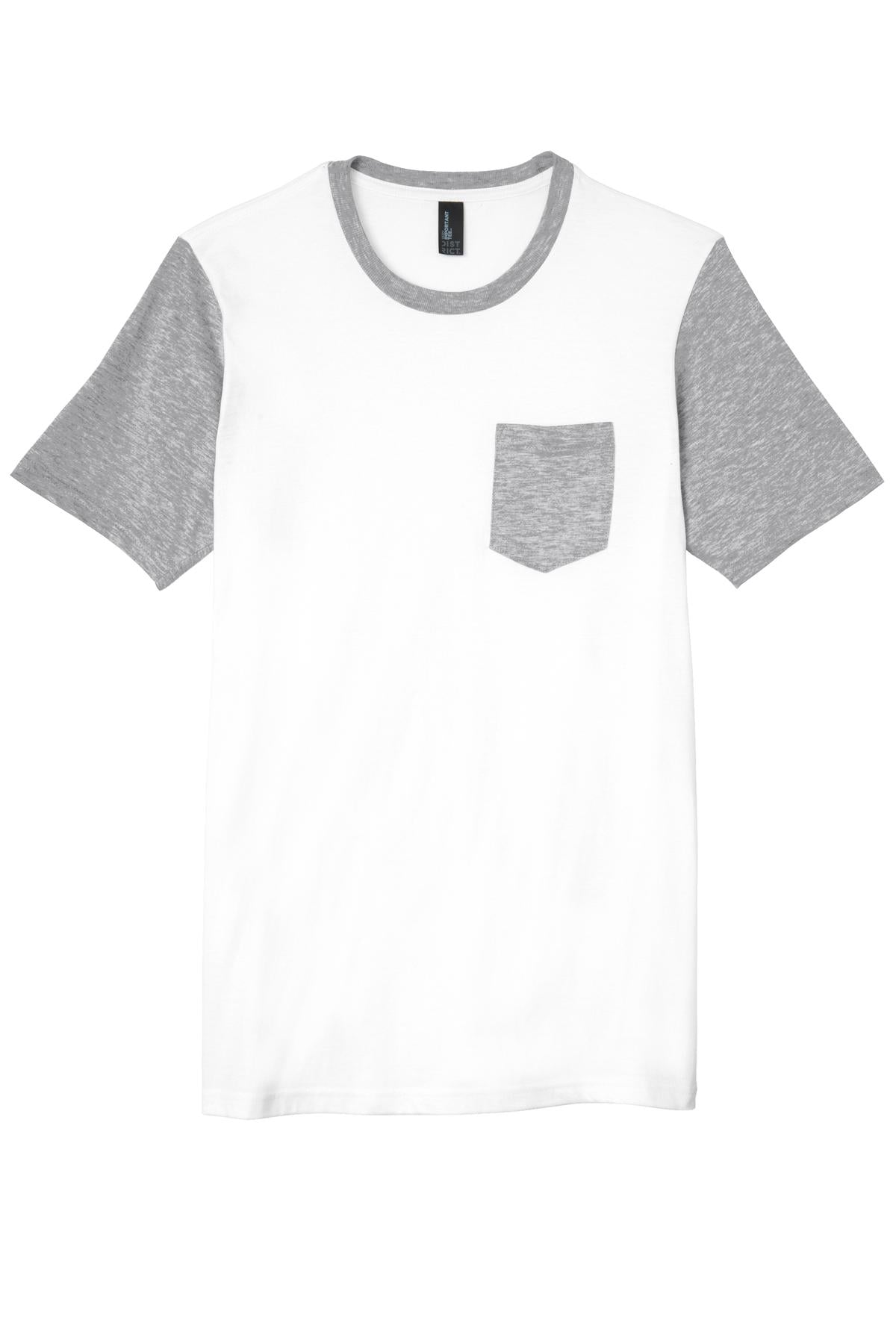District® Young Mens Very Important Tee® with Contrast Sleeves and Pocket