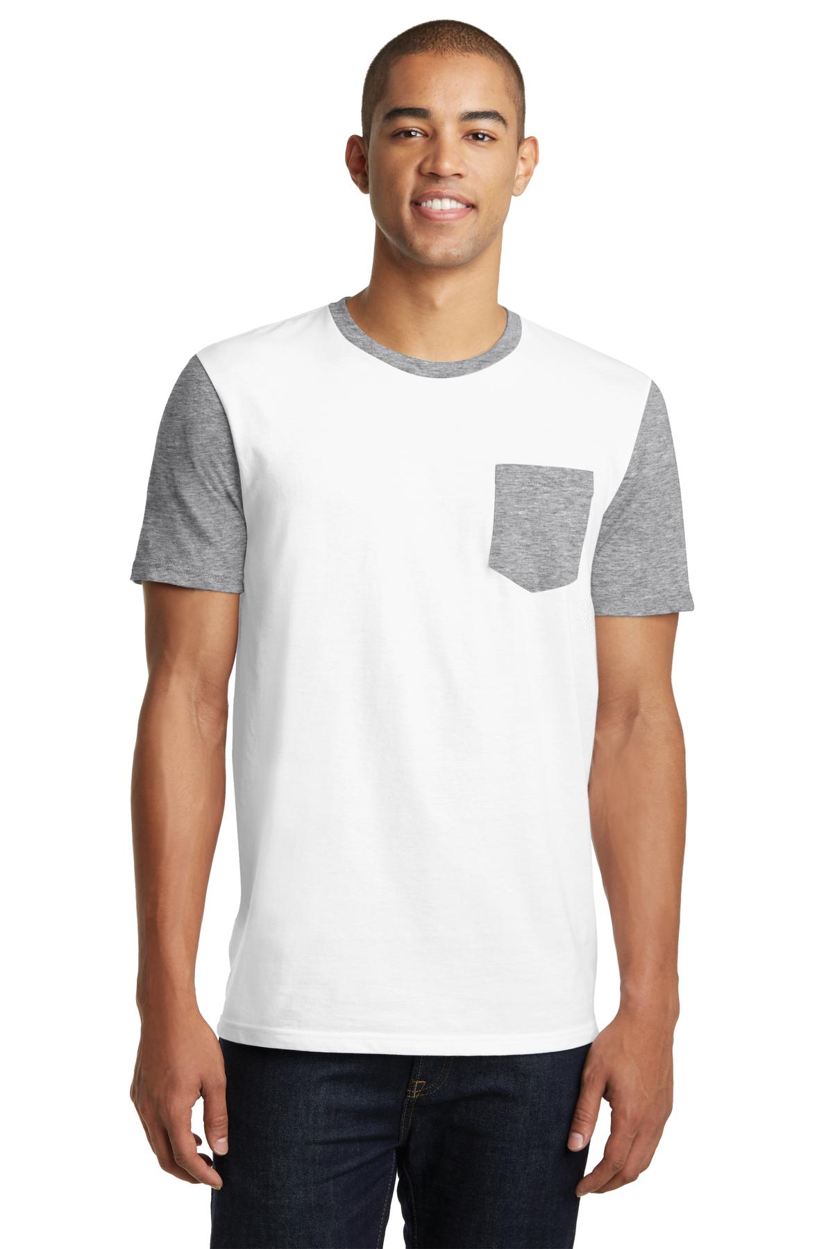 District® Young Mens Very Important Tee® with Contrast Sleeves and Pocket