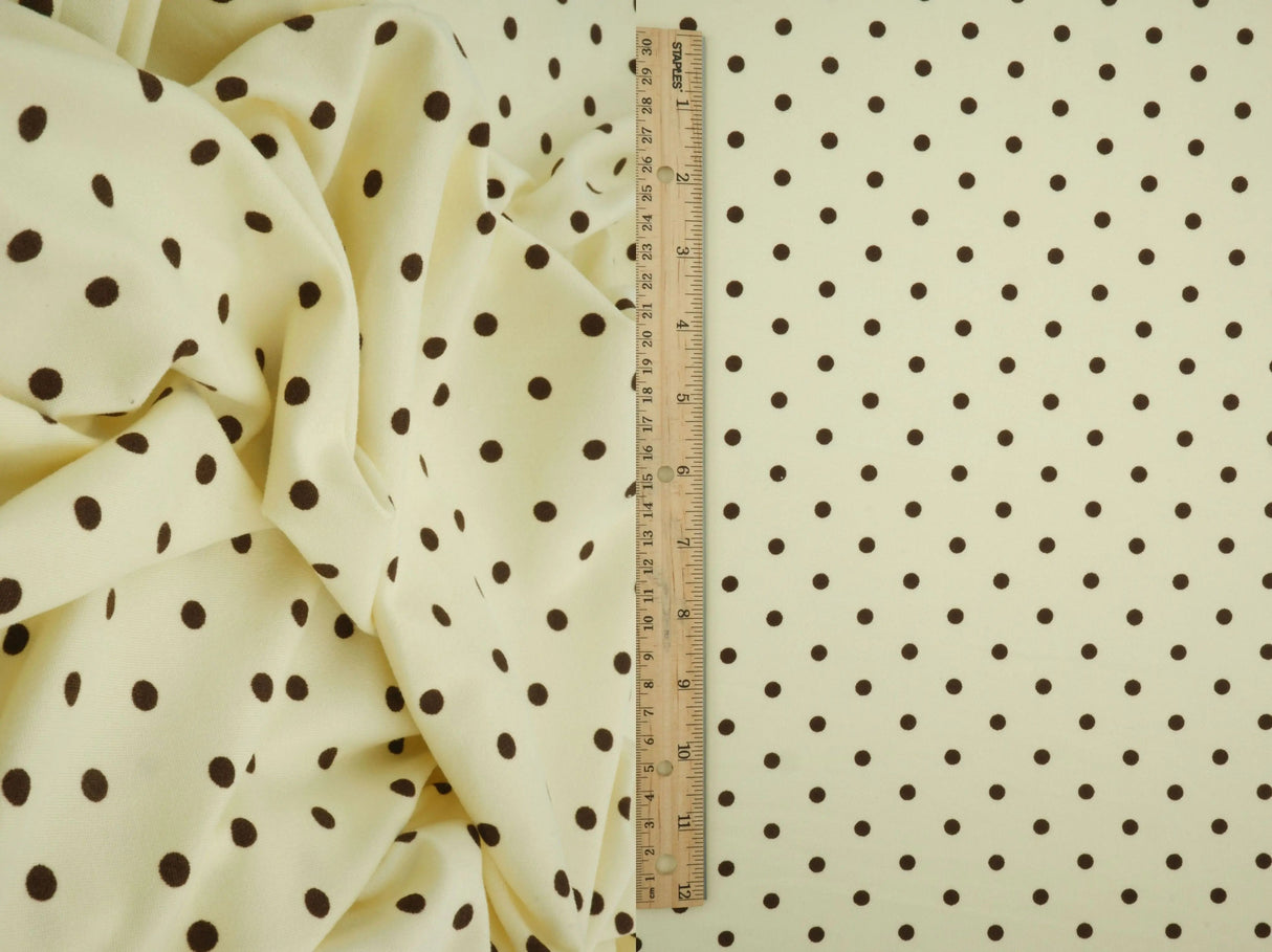 DTY Brushed Polka Dot Digital Print Knit Fabric 58/60" Wide – 170 GSM