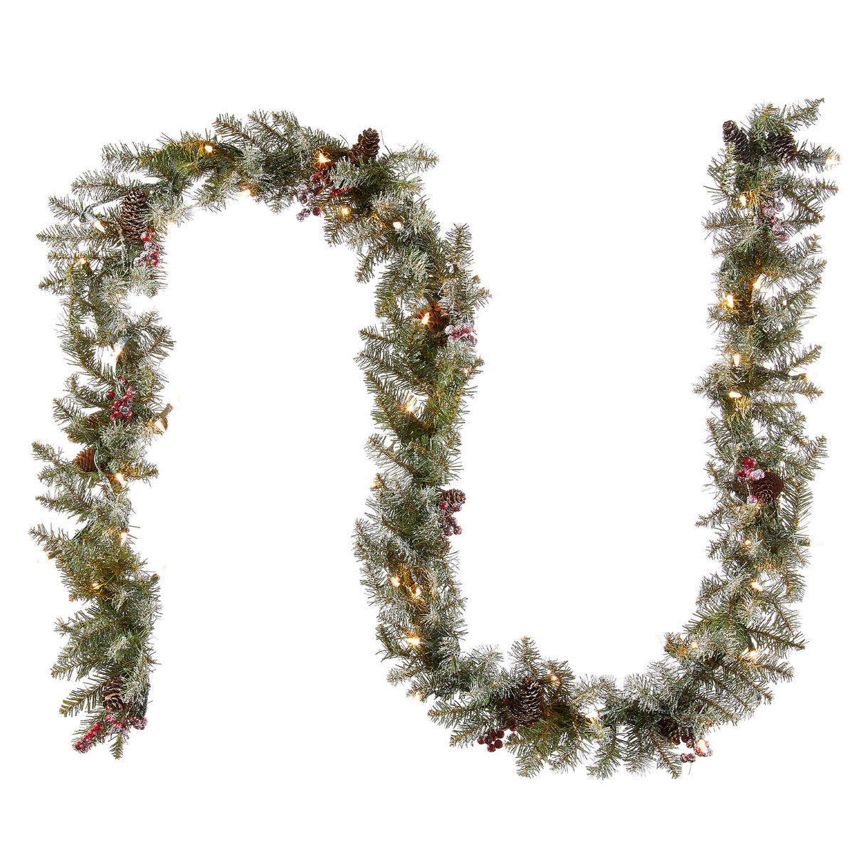 9FT Pre-Lit Dunhill Fir Garland with Clear Lights
