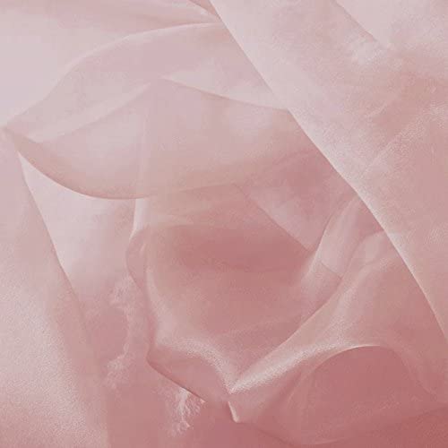 Dusty Rose Sparkle Crystal Sheer Organza Fabric - Dusty Rose, Sparkle Crystal, 60" Width