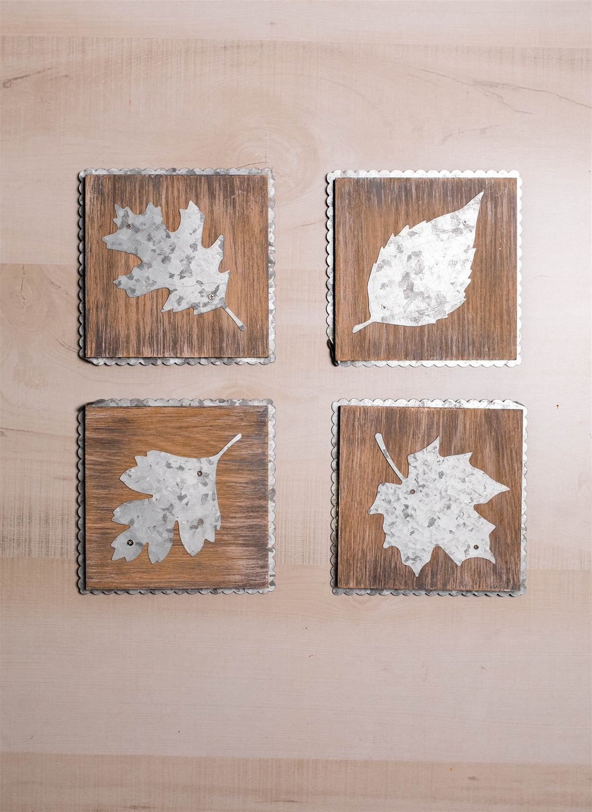 5.5" x 5.5" Tin Galvanized Leaf Wall Decor