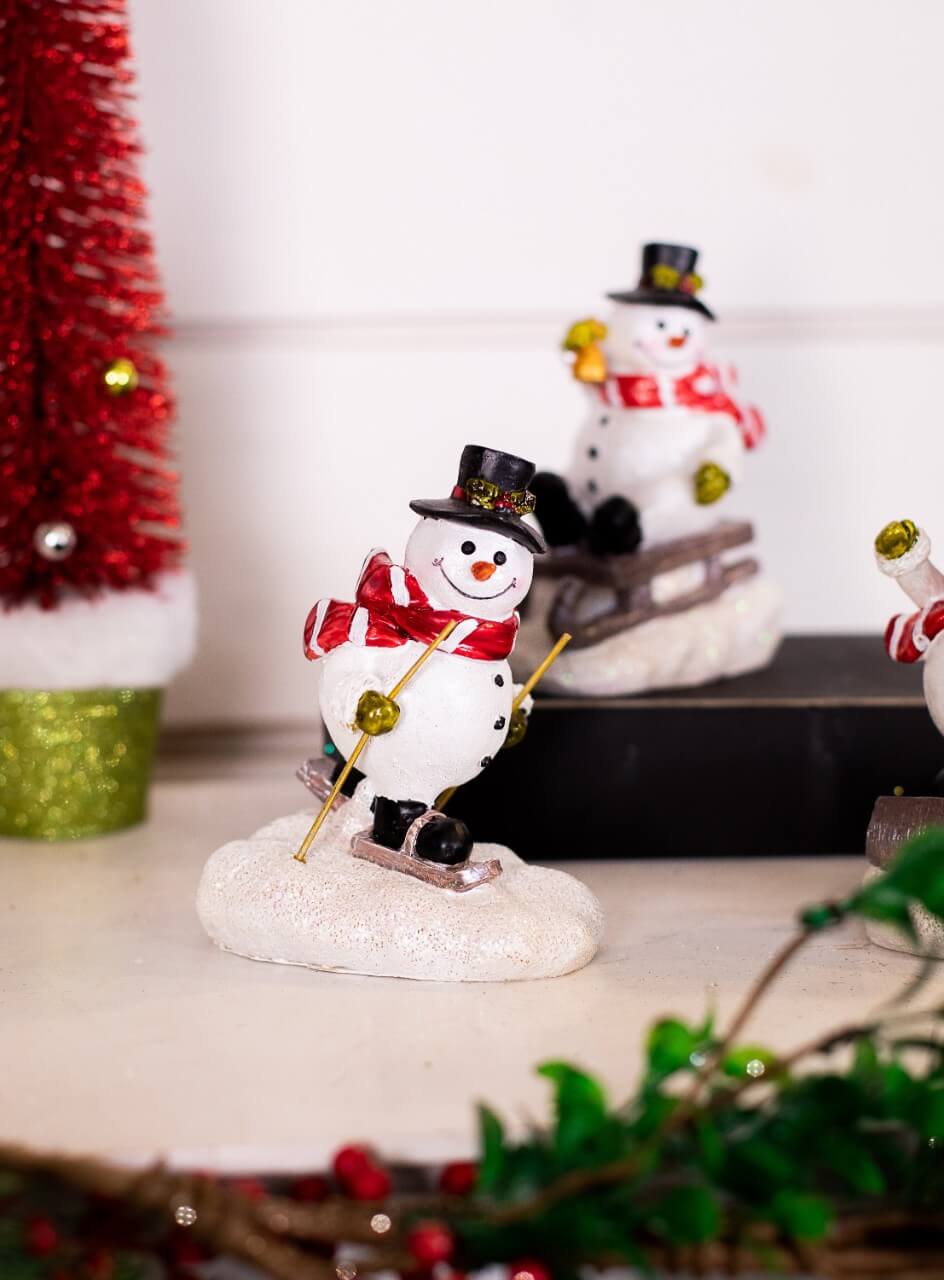 Resin Playing Jolly Snowman