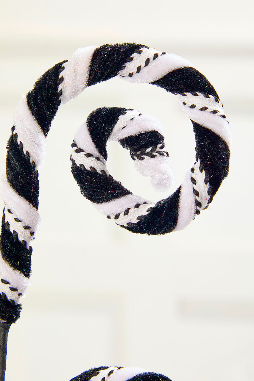 27" Velvet Stripe Spiral Curly Spray
