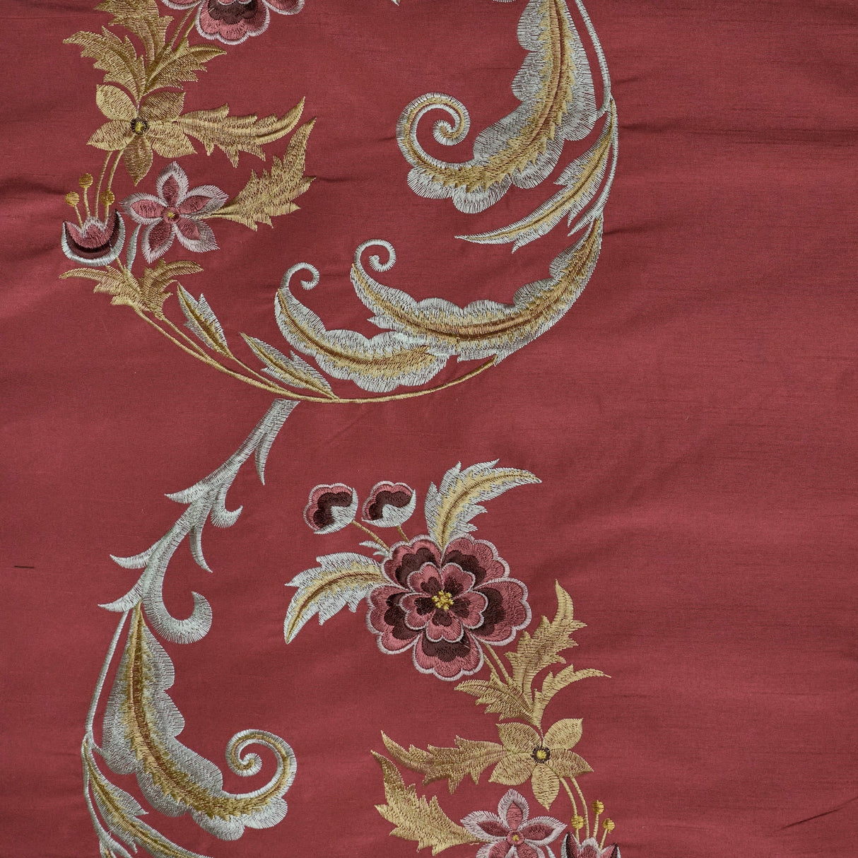 Embroidered Floral Drapery Window Curtain Fabric Daisy